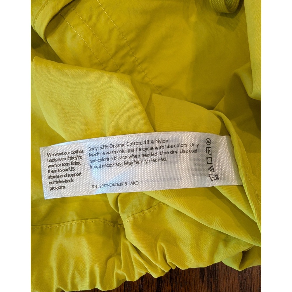 Eileen Fisher Yellow Windbreaker Jacket  Hooded Organic Cotton Nylon Large - Picture 11 of 11
